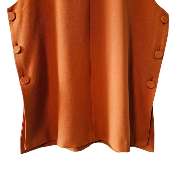 NWT Zara Sleeveless Button Orange Top Vest Casual Women's Size Medium - Picture 11 of 16